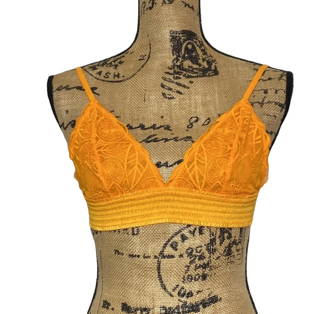 NWT Orange Lace Elastic Intimate Sexy Bra S